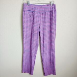 J. McLaughlin Lavender and Pink Geometric Pull On Pants